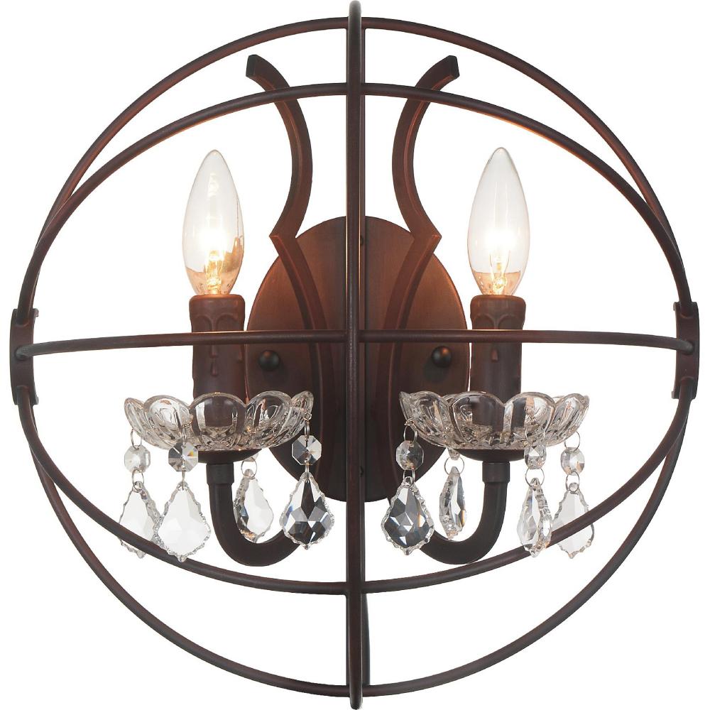 Campechia 2 Light Wall Sconce With Brown Finish