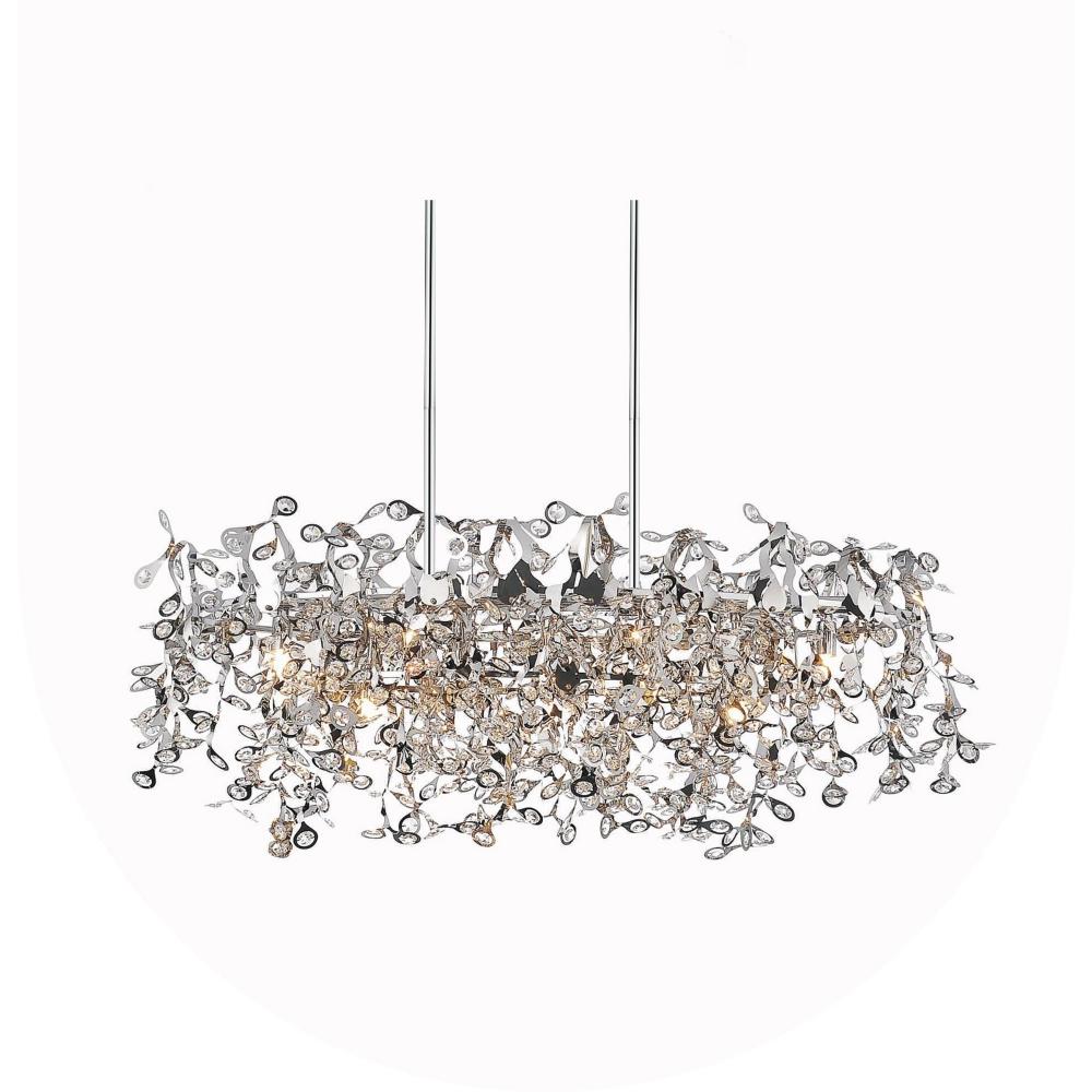 Flurry 7 Light Down Chandelier With Chrome Finish