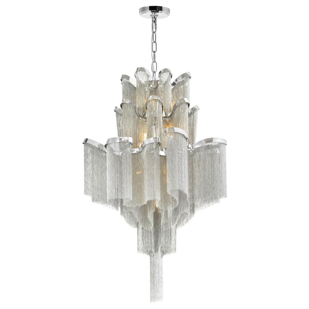 Daisy 16 Light Down Chandelier With Chrome Finish