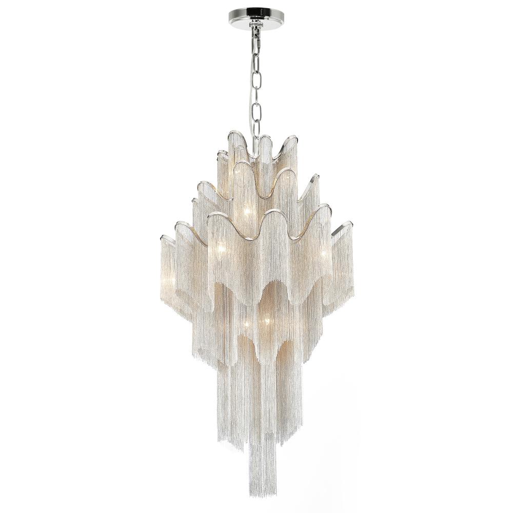 Daisy 17 Light Down Chandelier With Chrome Finish