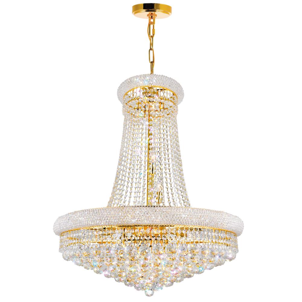 Empire 18 Light Down Chandelier With Gold Finish