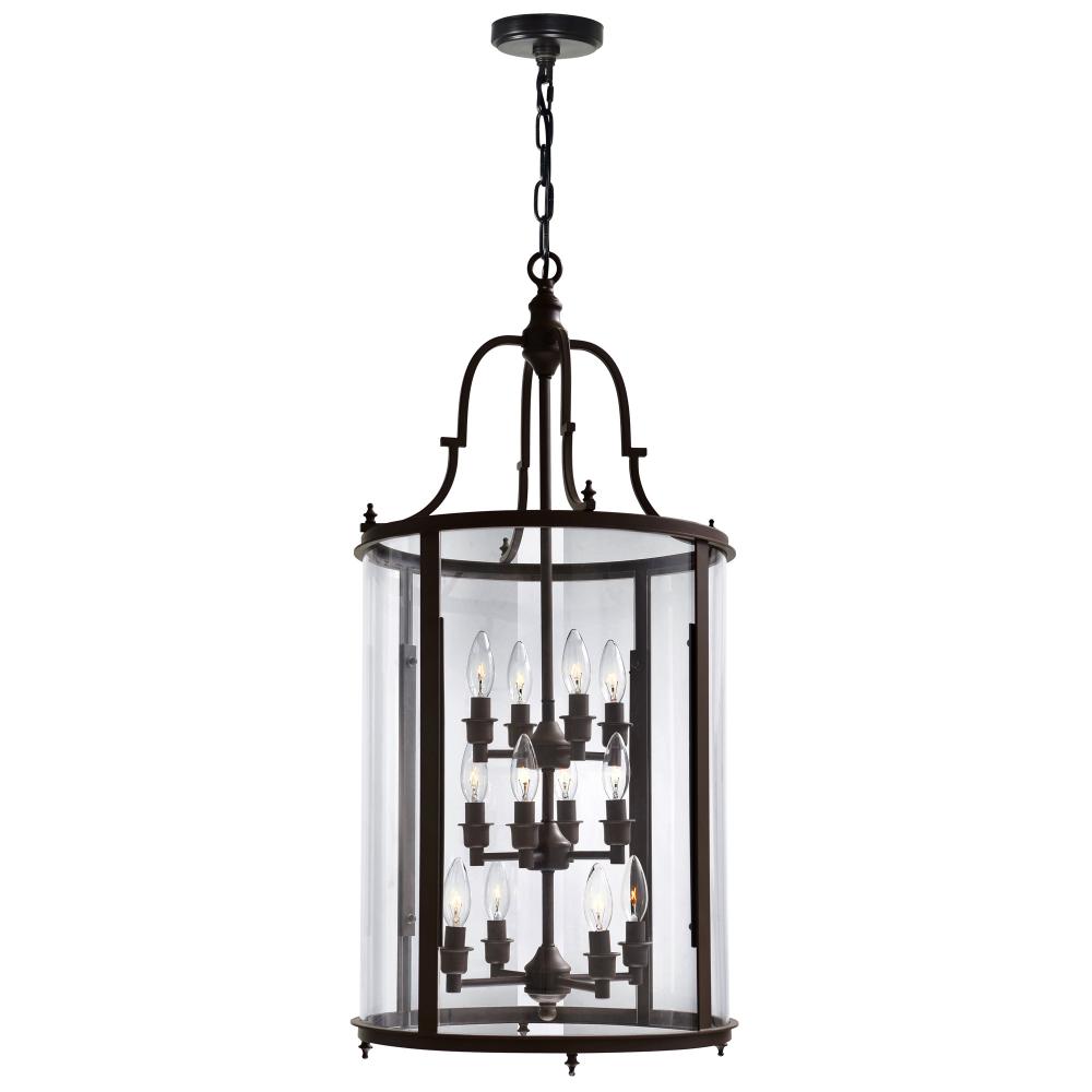 Desire 12 Light Drum Shade Chandelier With Oil Rubbed Bronze Finish