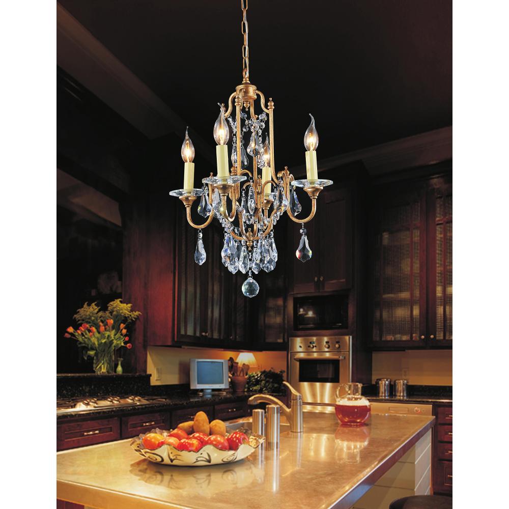 Electra 4 Light Up Chandelier With Oxidized Bronze Finish