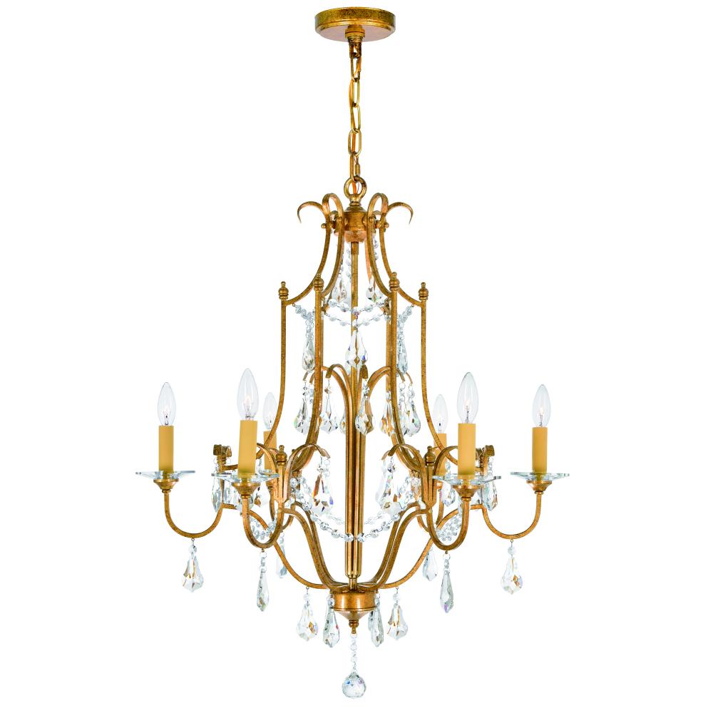 Electra 6 Light Up Chandelier With Oxidized Bronze Finish
