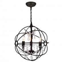 CWI Lighting 5465P13-DB-3 - Campechia 3 Light Up Mini Chandelier With Brown Finish