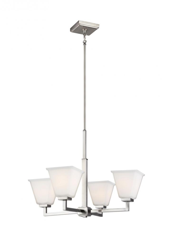 Ellis Harper classic 4-light indoor dimmable ceiling chandelier pendant light in brushed nickel silv