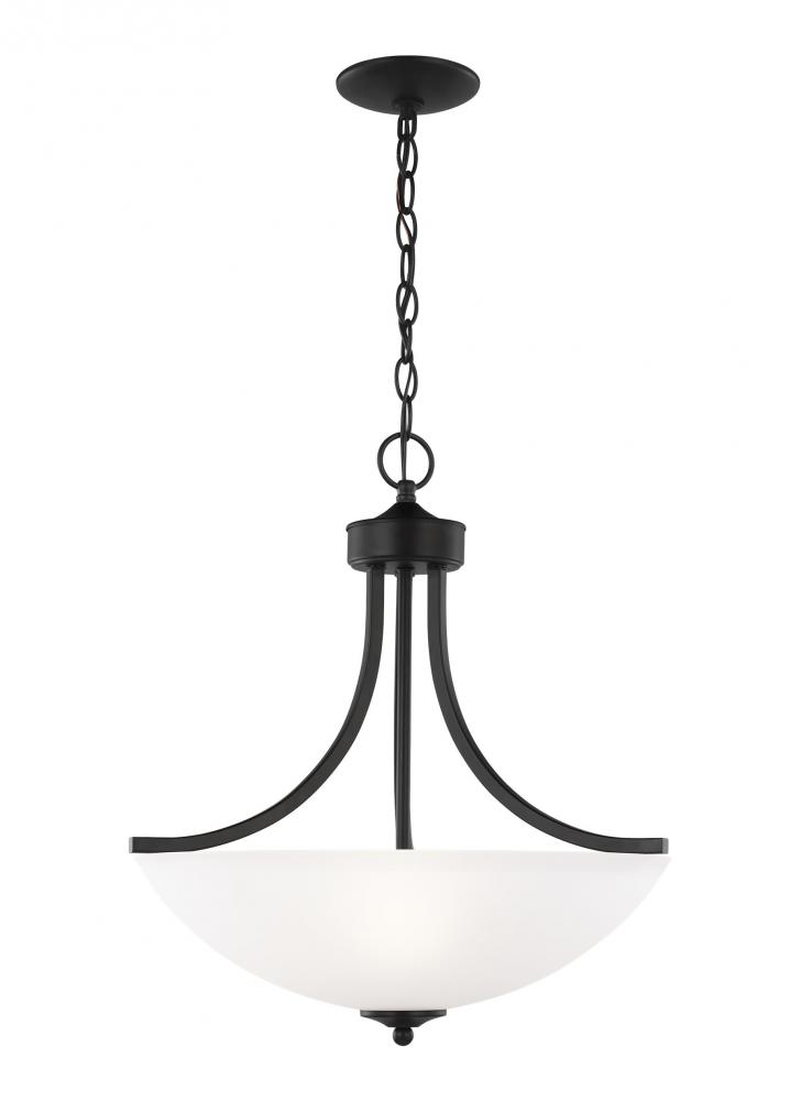 Geary transitional 3-light indoor dimmable ceiling pendant hanging chandelier pendant light in midni