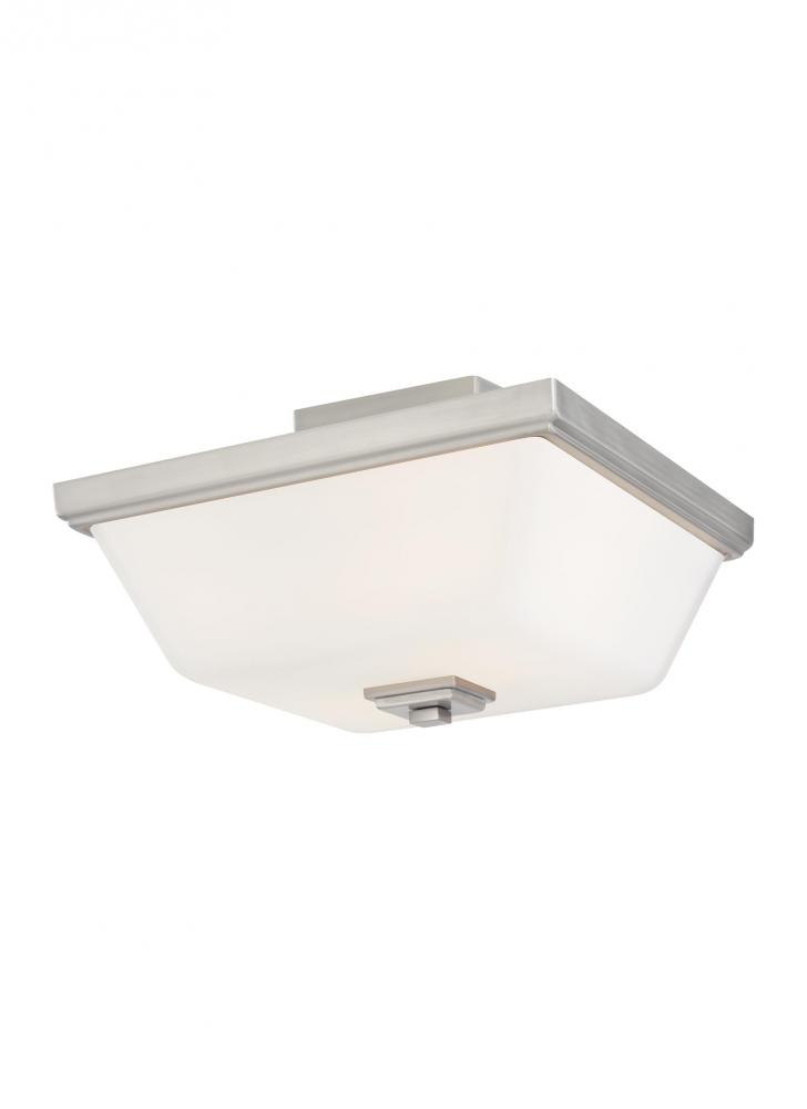 Ellis Harper classic 2-light indoor dimmable ceiling semi-flush mount in brushed nickel silver finis