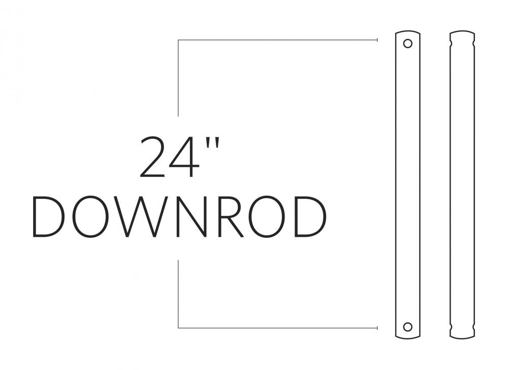 24" Downrod in Dark Weathered Zinc