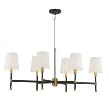 Savoy House Canada 1-1631-6-143 - Brody 6-Light Linear Chandelier in Matte Black with Warm Brass Accents
