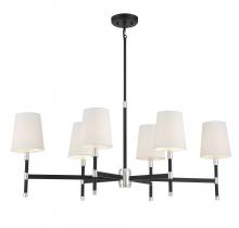 Savoy House Canada 1-1631-6-173 - Brody 6-Light Linear Chandelier in Matte Black with Polished Nickel Accents