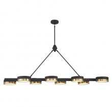 Savoy House Canada 1-1636-8-143 - Ashor 8-Light LED Linear Chandelier in Matte Black with Warm Brass Accents