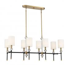 Savoy House Canada 1-1889-8-143 - Tivoli 8-Light Linear Chandelier in Matte Black with Warm Brass Accents