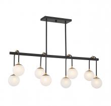Savoy House Canada 1-6699-8-143 - Couplet 8-Light Linear Chandelier in Matte Black with Warm Brass Accents