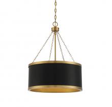 Savoy House Canada 7-188-6-143 - Delphi 6-Light Pendant in Matte Black with Warm Brass Accents