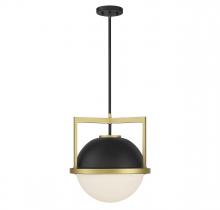 Savoy House Canada 7-4600-1-143 - Carlysle 1-Light Pendant in Matte Black with Warm Brass Accents