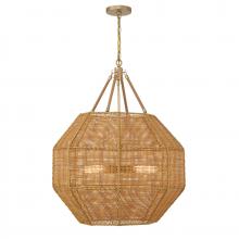 Savoy House Canada 7-5106-5-177 - Selby 5-Light Pendant in Burnished Brass and Rattan