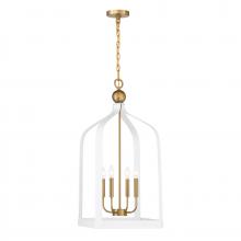 Savoy House Canada 7-7802-4-142 - Sheffield 4-Light Pendant in White with Warm Brass Accents