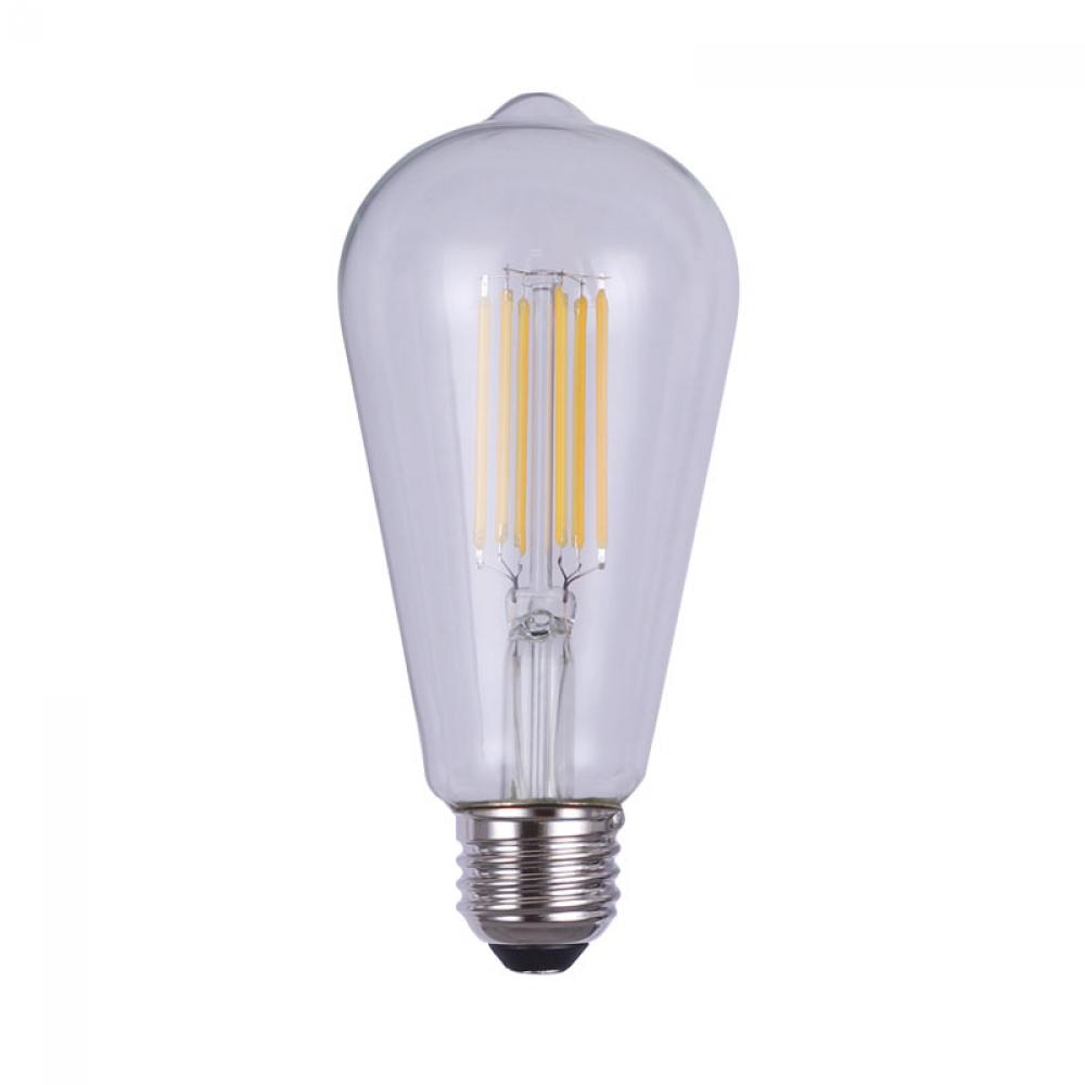 Clear LED bulb, B-LST64-6-48, E26 Socket, 8W ST64 Cone Shape, 3000K, 800 Lumen