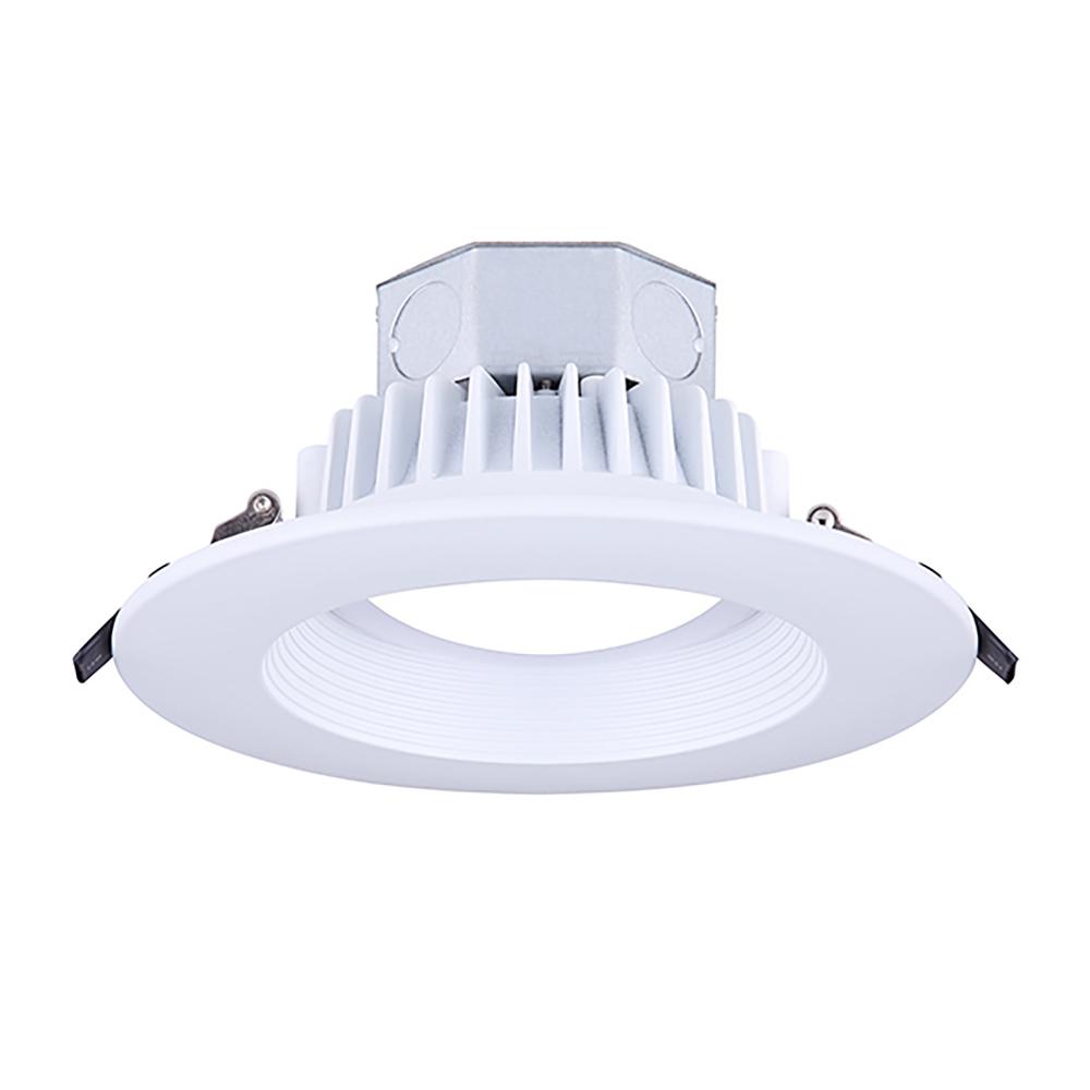 LED Baffle Recess Downlight, 6" White Color Trim, 15W Dimmable, 3000K, 820 Lumen, Recess mounted