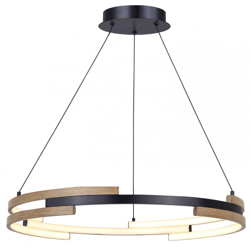 AZRIA, MBK/Brushed Brown, 23.75" W Cord LED Chandelier, Silicone , 30W LED (Int.), Dimm., 2100 l