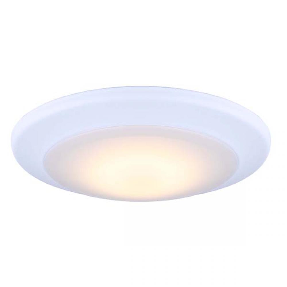 LED Disk, 6 IN White Color Trim, 15W Dimmable, 3000K, 1000 Lumen, Surface mounted