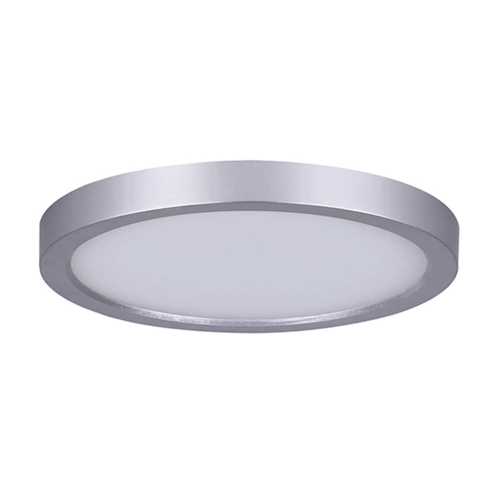 LED Disk, 7" Painted Brushed Nickel Color Trim, 15W Dimmable, 3000K, 850 Lumen, Surface mounted