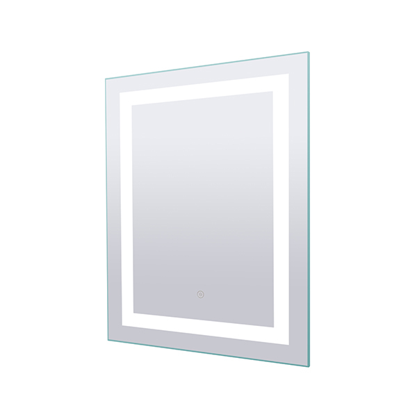 LED Sq. Mirror, 23.6inch W x 31.5inch H, On off Touch Button, 43W, 3000K, 80 CRI