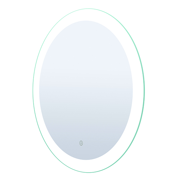 LED Oval Mirror, 27.5inch W x 27.5inch H, On off Touch Button, 43W, 3000K, 80 CRI