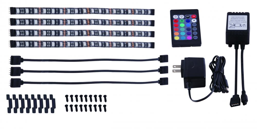 Flexible LED Tape, TP50S30RGB-BK, Black Color, 4pcs 12inch FLEXIBLE LED TAPE, 12