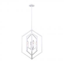 Canarm ICH1010A04WH16 - NETTO, ICH1010A04WH16, MWH Color, 4 Lt 16" Wide Rod Chandelier, 60W Type C