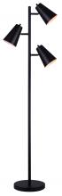Canarm IFL1056A66BK - ORLI, IFL1056A66BK, MBK Color, 3 Lt Floor Lamp, 40W Type A, On-Off Switch on Soc