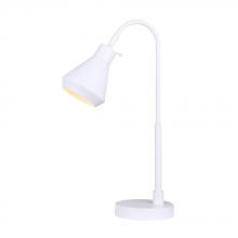 Canarm ITL1020A21WH - BYCK, ITL1020A21WH, MWH Color, 1 Lt Table Lamp, 40W Type A, On-Off on Cord