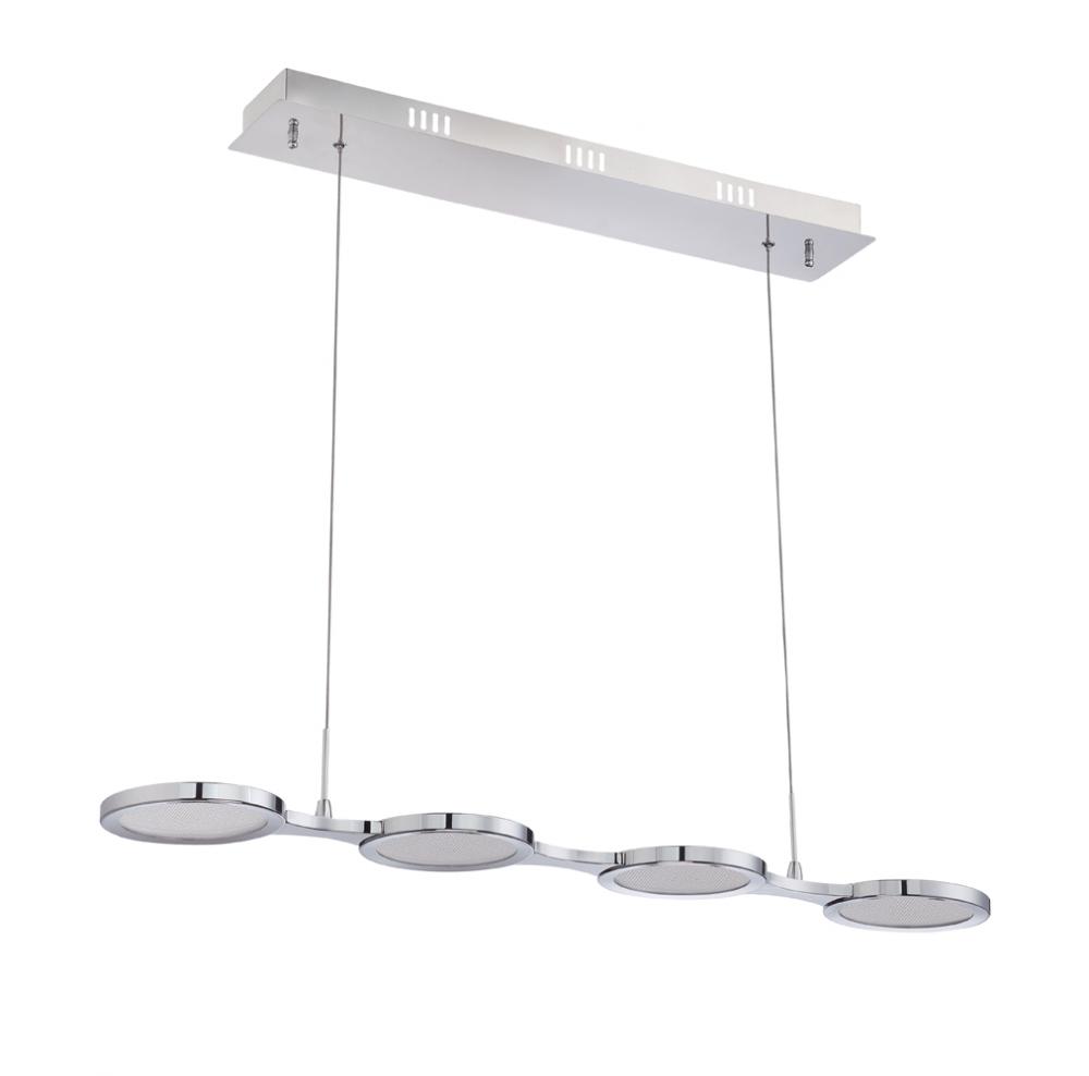 MILAN series 4 Light LED Bar in a Chrome finish with Clear Mesh diffusers