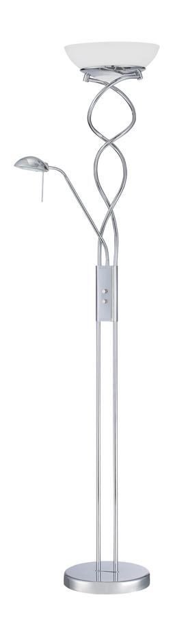 TWIST+ series 72 in. Chrome Torchiere Floor Lamp with Reading Light