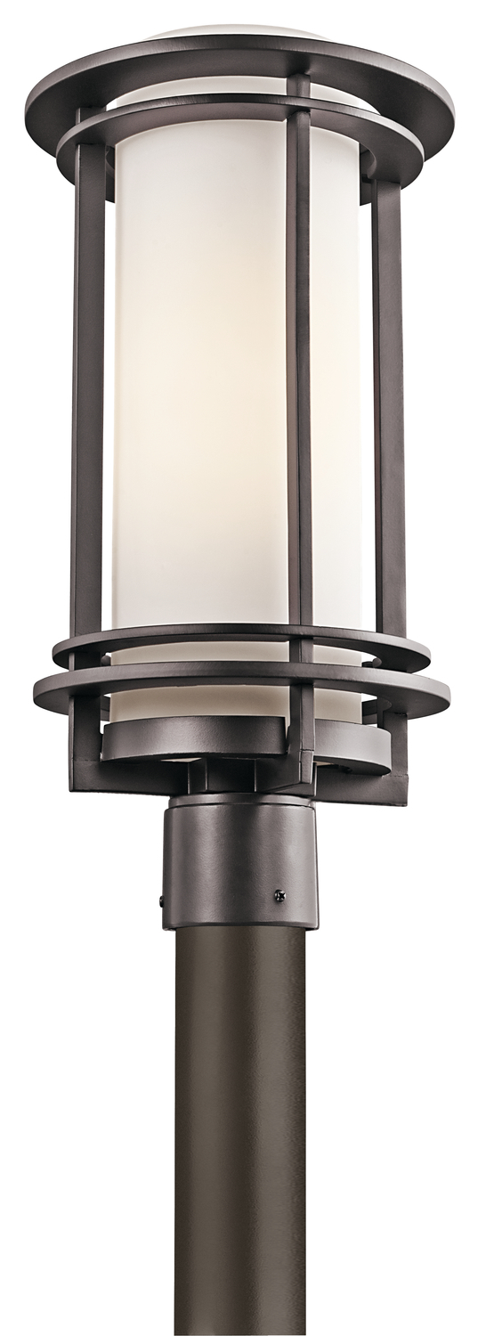 Pacific Edge™ 19" 1 Light Post Light with Satin Etched Cased Opal Glass in Architectural Bronze