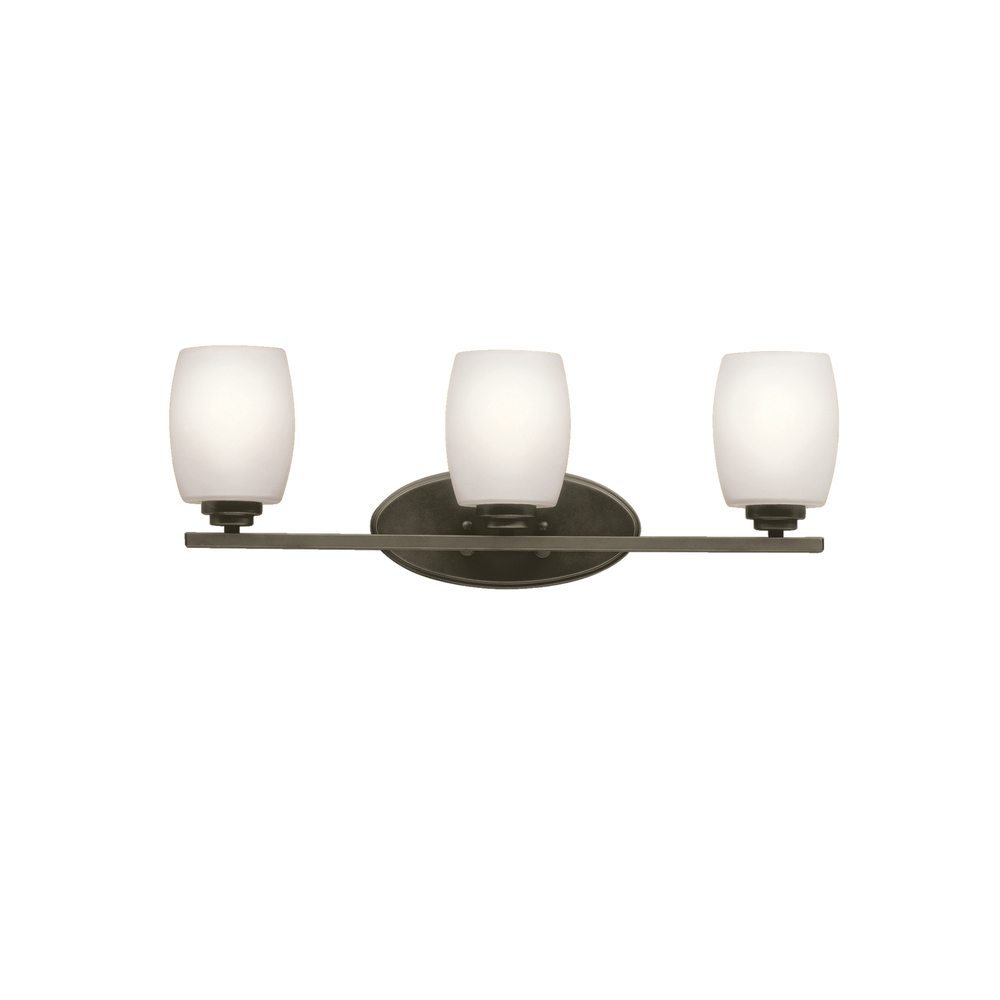 Eileen 24" 3 Light Vanity Light with Satin Etched Cased Opal Glass in Olde Bronze®