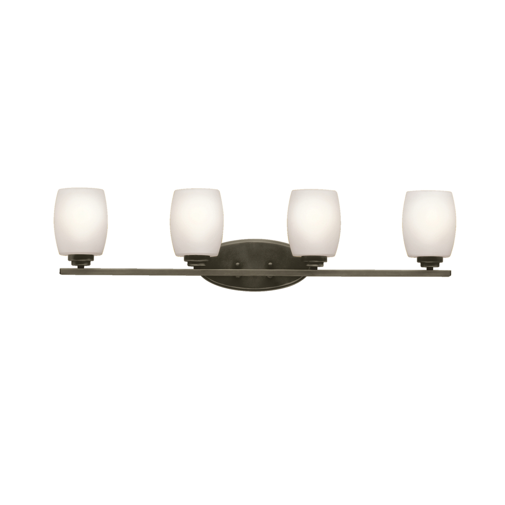 Eileen 33.75" 4 Light Vanity Light with Satin Etched Cased Opal Glass in Olde Bronze®
