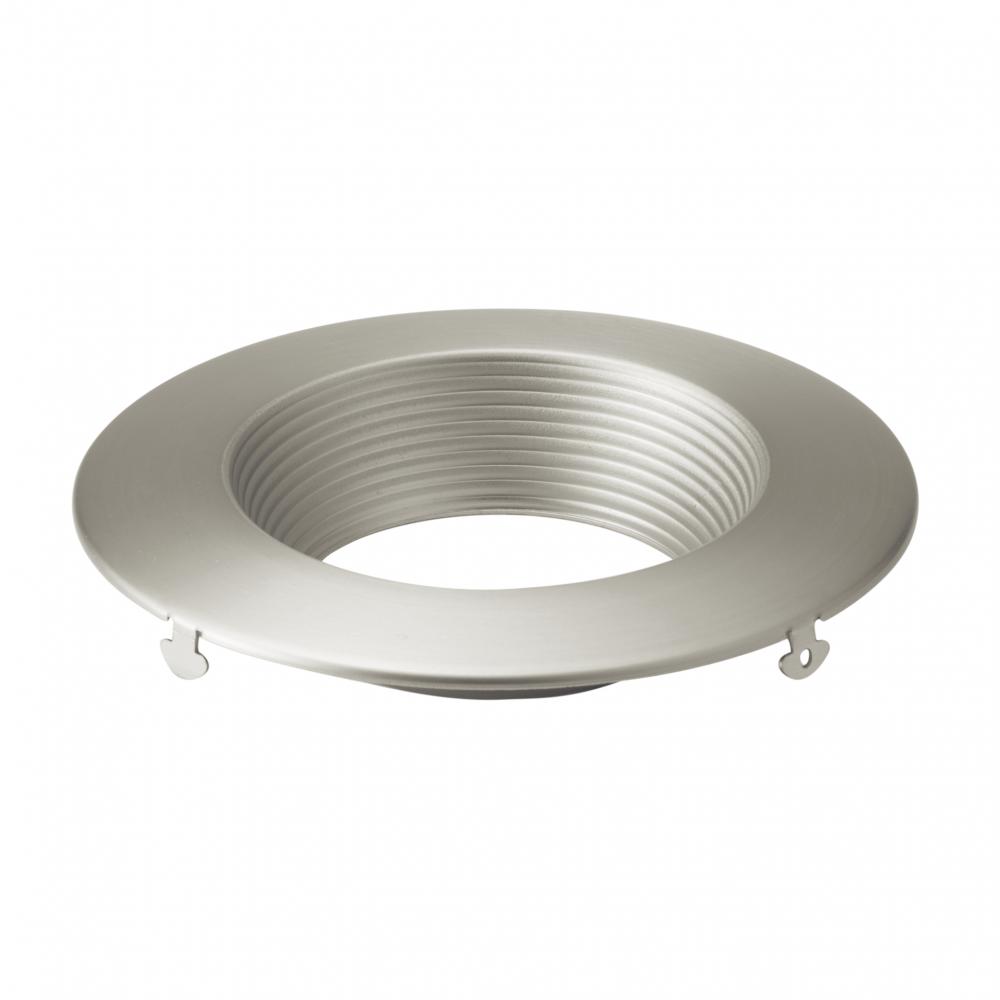 Direct-to-Ceiling Recessed Decorative Trim 4 inch Round Brushed Nickel