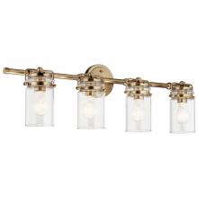 Kichler 45690CPZ - Brinley 32.25" 4 Light Vanity Light with Clear Glass in Champagne Bronze
