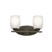 Kichler 5097OZS - Eileen 14.25" 2 Light Vanity Light with Satin Etched Cased Opal Glass in Olde Bronze®