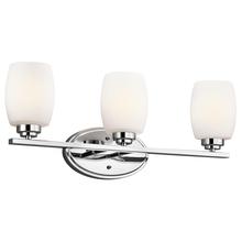 Kichler 5098CHL18 - Eileen 24" 3 Light LED Vanity Light with Satin Etched Cased Opal Glass in Chrome