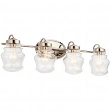 Kichler 55040PN - Janiel 33.25" 4 Light Vanity Light with Clear Glass in Polished Nickel