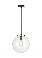 Visual Comfort & Co. Studio Collection 6692101-112 - Kate transitional 1-light indoor dimmable sphere ceiling hanging single pendant light in midnight bl