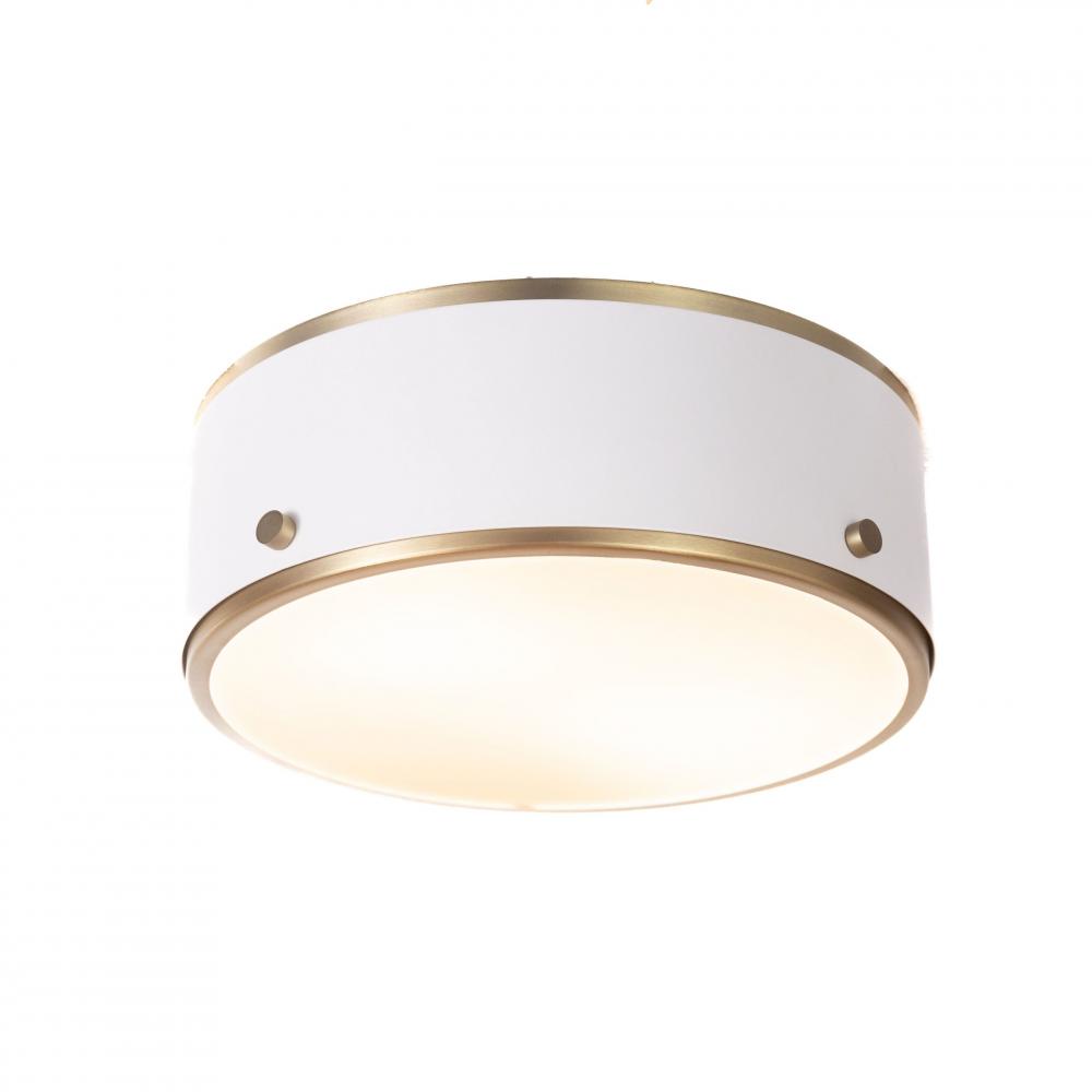 Percussion - 2 Light Ceiling Light In White with Soft Gold