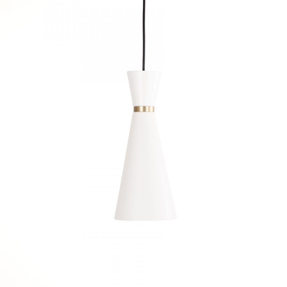 Konic - 1 14" Light Pendant in Matte White and Soft Gold