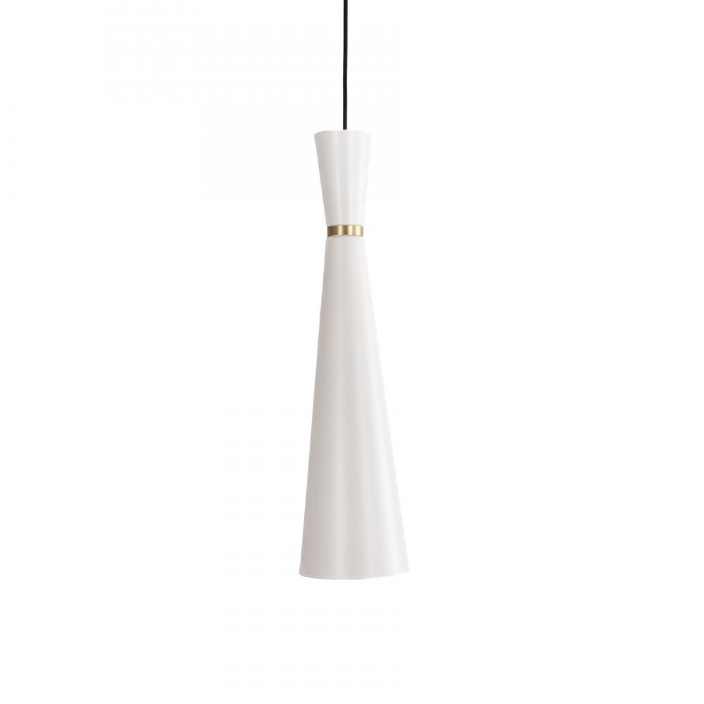 Konic - 1 24" Light Pendant in Matte White and Soft Gold