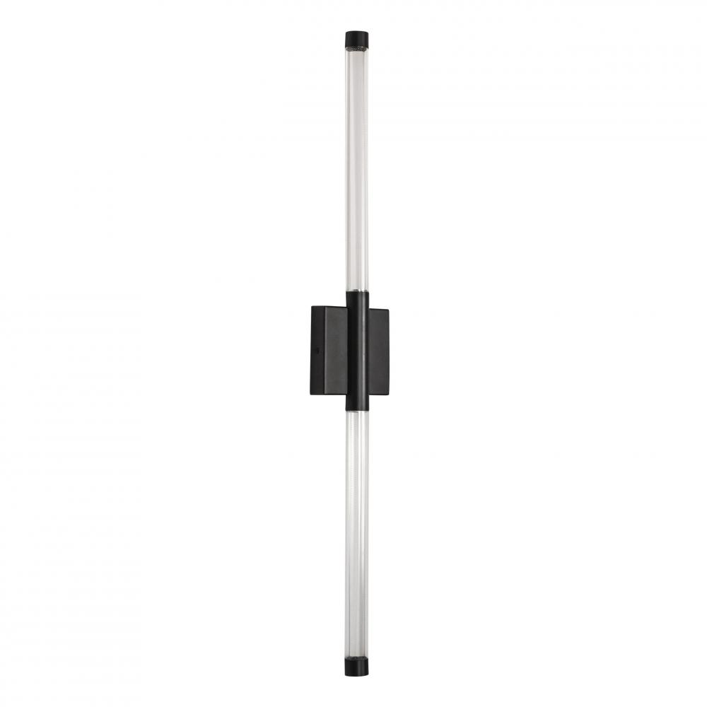 Saskia - LED 2 Light 31 1/2 Wall Sconce In Black with Clear Glass and Clear Acrylic