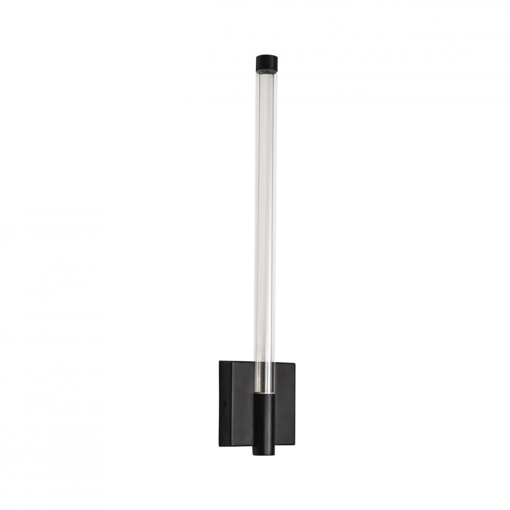 Saskia - LED 16 Wall Sconce In Black with Clear Glass and Clear Acrylic