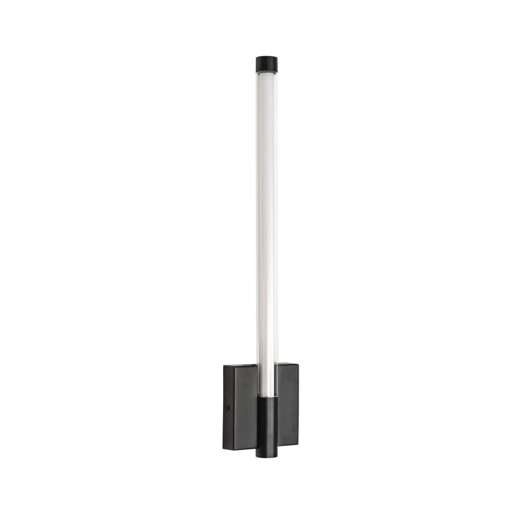 Saskia - LED 16 Wall Sconce In Black with Clear Glass and Opal Acrylic
